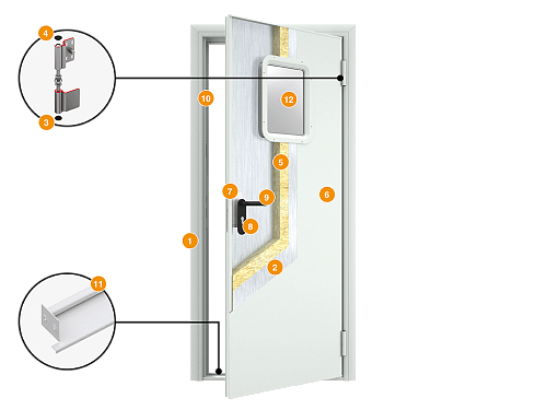 Конструкция Техническая дверь DoorHan 980х2050 левая