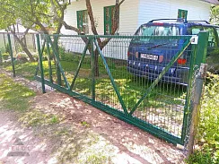 Откатные ворота 3d DoorHan цвет зеленый ral 6005 3600x1500 мм