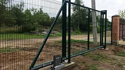 Откатные ворота 3d DoorHan цвет зеленый ral 6009 3500x1600 мм