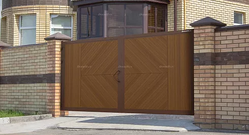 Уличные распашные ворота премиум 3500*2000